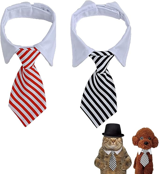 ZSLJSWDZ Haustier Krawatten 2 Stück - Verstellbar, Waschbar, Größe L, Für Hunde Und Katzen