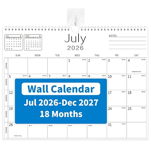 MZD8391 Calendar 2026-2027, Wall Calendar 2026-2027 From July 2026 To