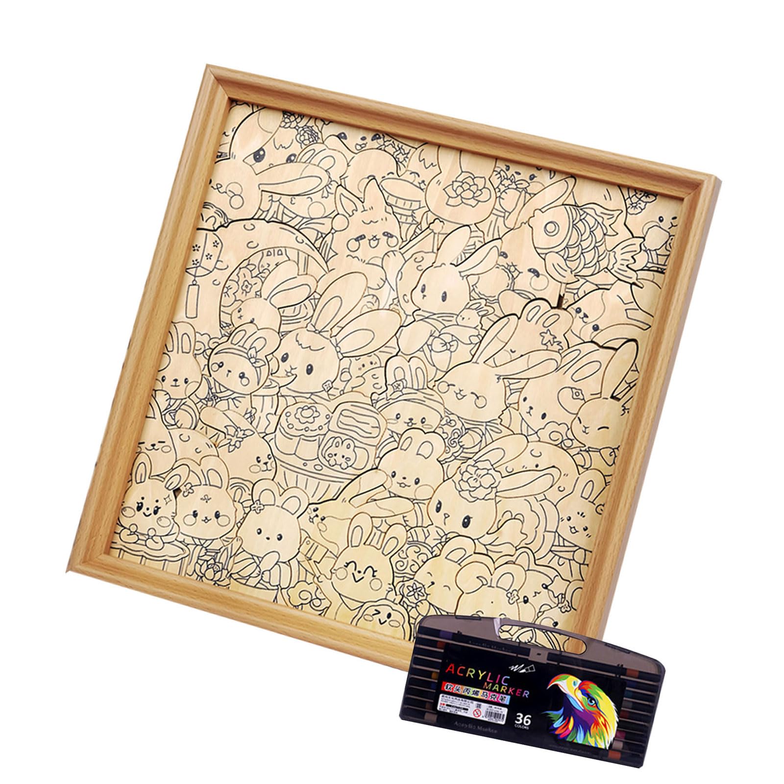 Juego Educativo de Rompecabezas de Pintura con Recortes de Animales, rebanadas de Animales de Madera para niños pequeños, Pintura y decoración del hogar, Rompecabezas de Madera