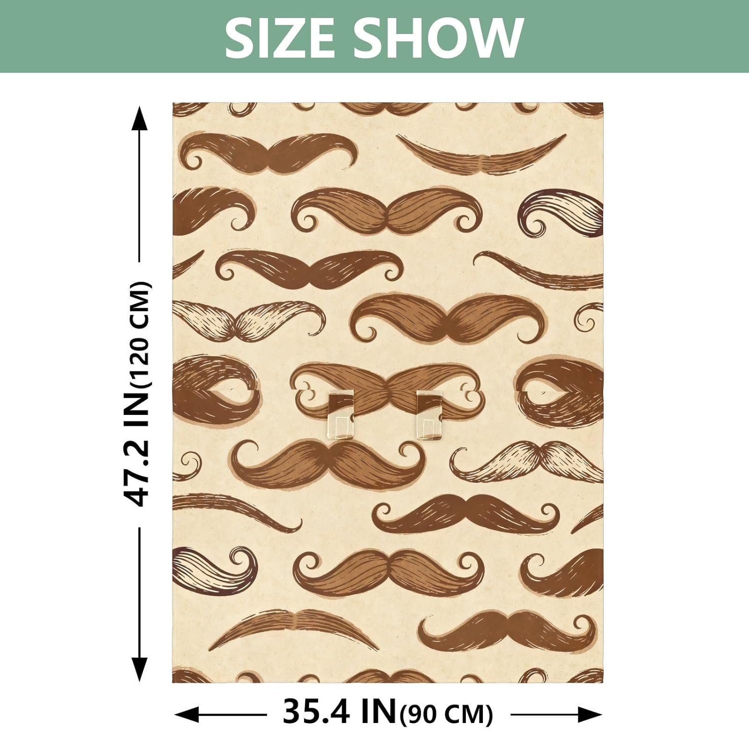 Sun Shade for Baby Strollers UV Protection Stroller Net,Protects from Snow Brown Mustache Vintage