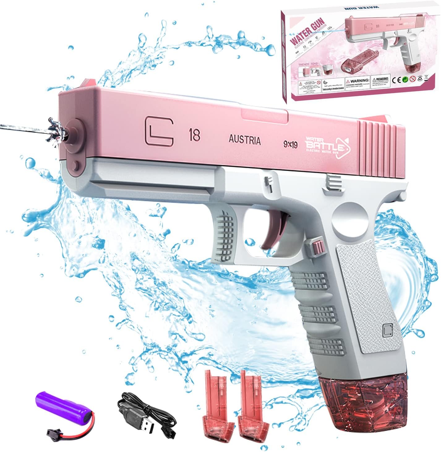 Electric Water Gun,EIFFTER One Button Automatic Squirt Gun