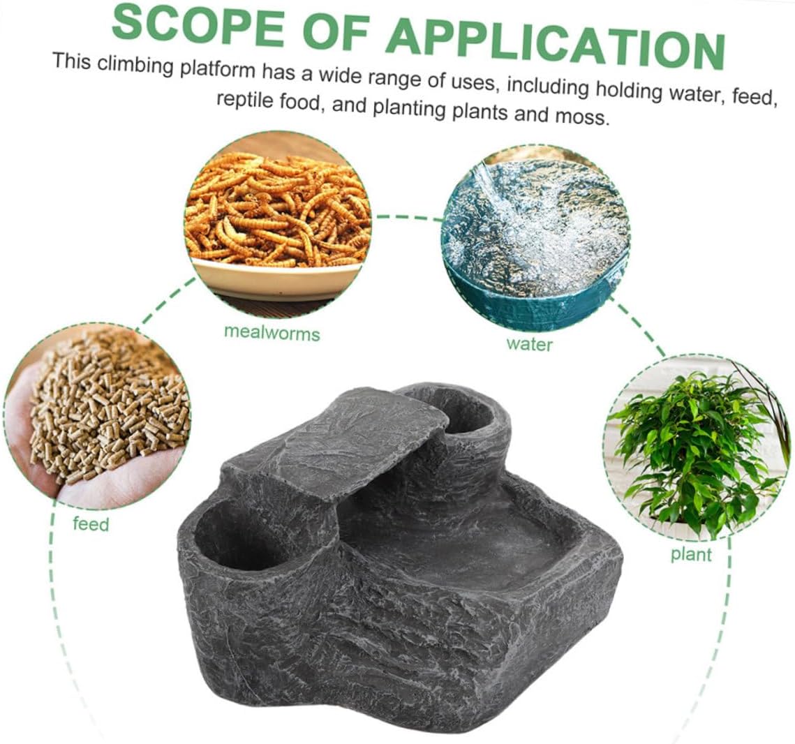 COLLBATH Turtle Tank Basking Platform Resin Reptile Basking Decor for Turtles Reptiles Convenient Climbing Access for Exercise Sunbathing Aquarium Landscaping Accessory