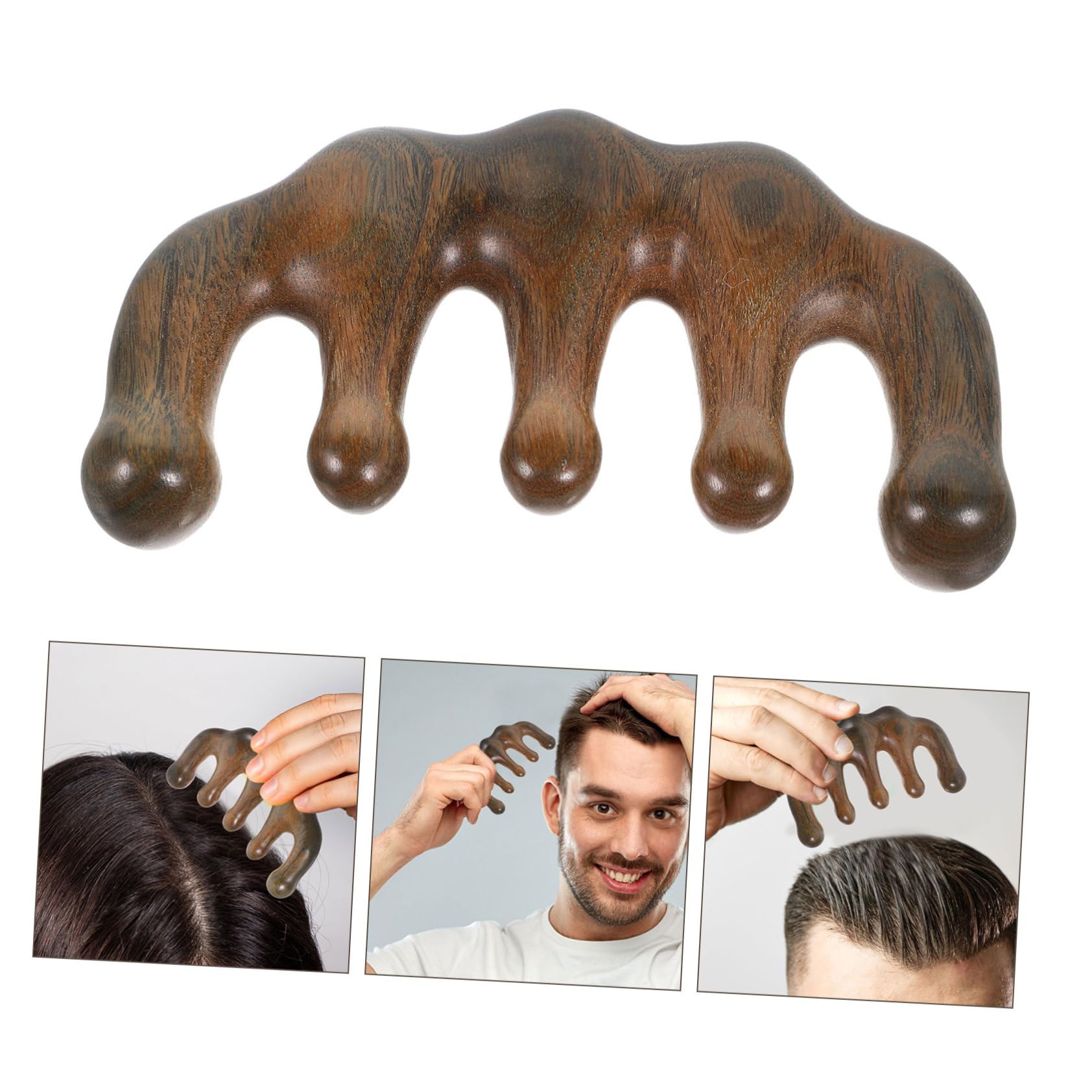 Beavorty Herramienta 4 Piezas Peine de sándalo peine pelo masajeador cuero cabelludo herramientas de masaje de masaje creativo masajeador de acupuntura corporal simple