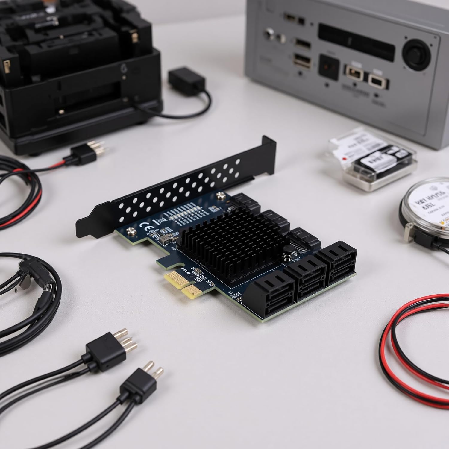 PCIe to 9 Port Serial ATA 3.0 Expansion Card, 6Gbps Controller Card, Serial Port Adapter with Support for Wins &, Ideal for SSD Hard Drive Expansion