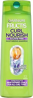 Garnier Fructis Curl Nourish Sulfate Free Moisturizing Shampoo, 12.5 Fl Oz, 1 Count (Packaging May Vary)