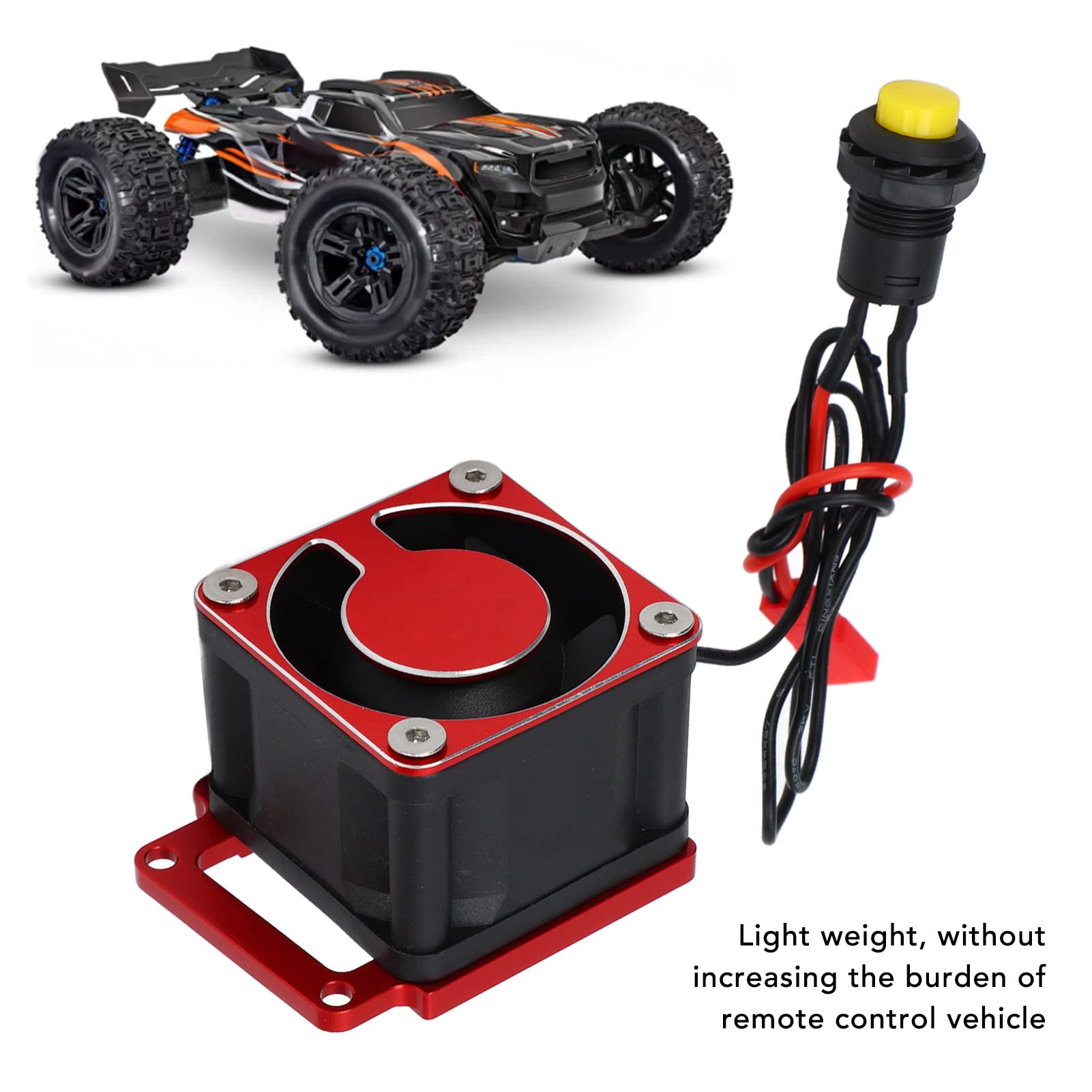 NDNCZDHC RC Motor Cooling Fan, High Speed ??Motor Heatsink, Cooling Fan with Cable and Mounting Plate, RC Car Accessories(red)