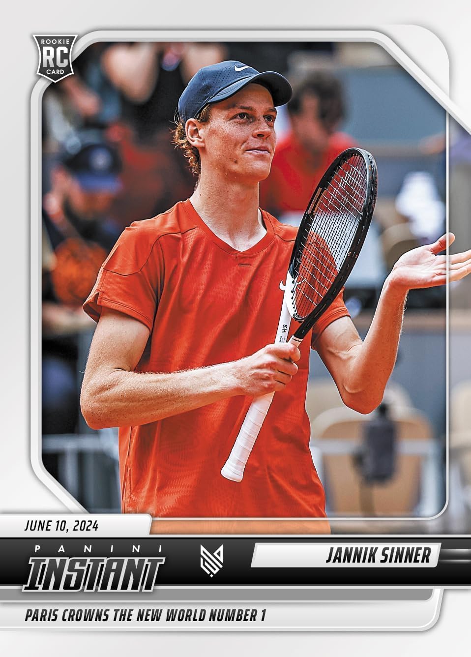 Hall of Fame Sports Memorabilia - 2024 Panini Instant Jannik Sinner #1 New Tennis World #1 Rookie RC Tennis Card