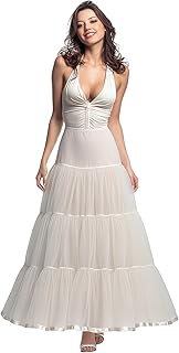 CHERRY LOVE Long Petticoat Ankle Length Underskirt for Wedding Dress Full Length Crinoline Slip
