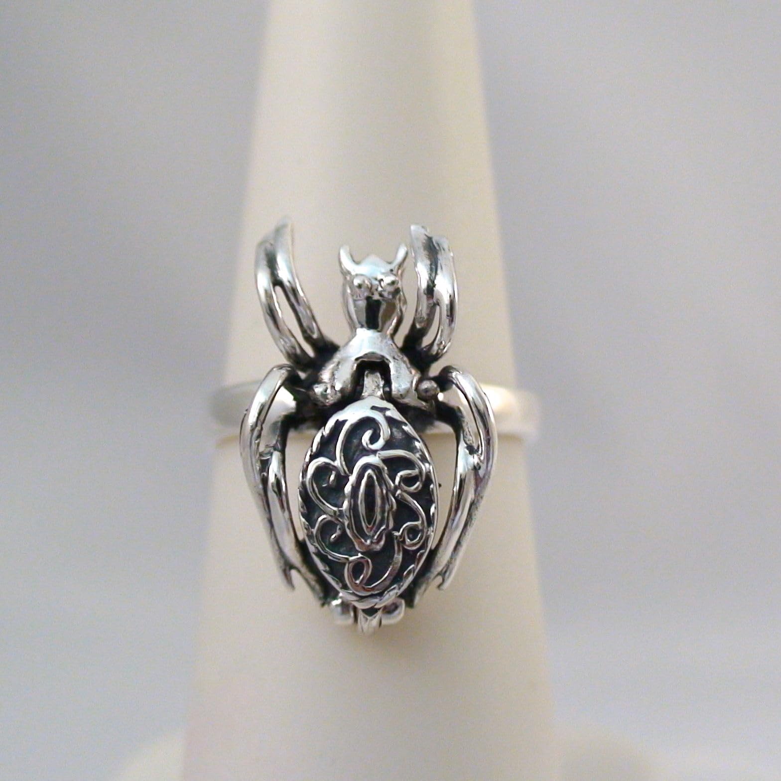 Anello regolabile in argento Sterling avvolto lateralmente per tiro con l'arco, Argento sterling, Nessuna pietra preziosa