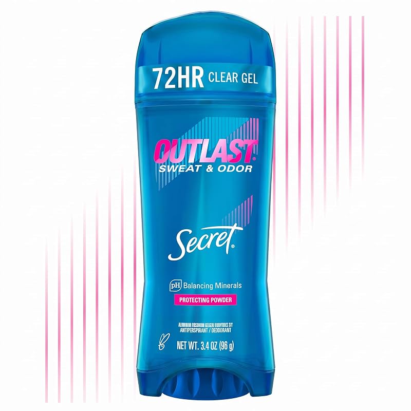 Desodorante antitranspirante Secret Outlast em gel transparente, fragrância Protecting Powder, 100 mL