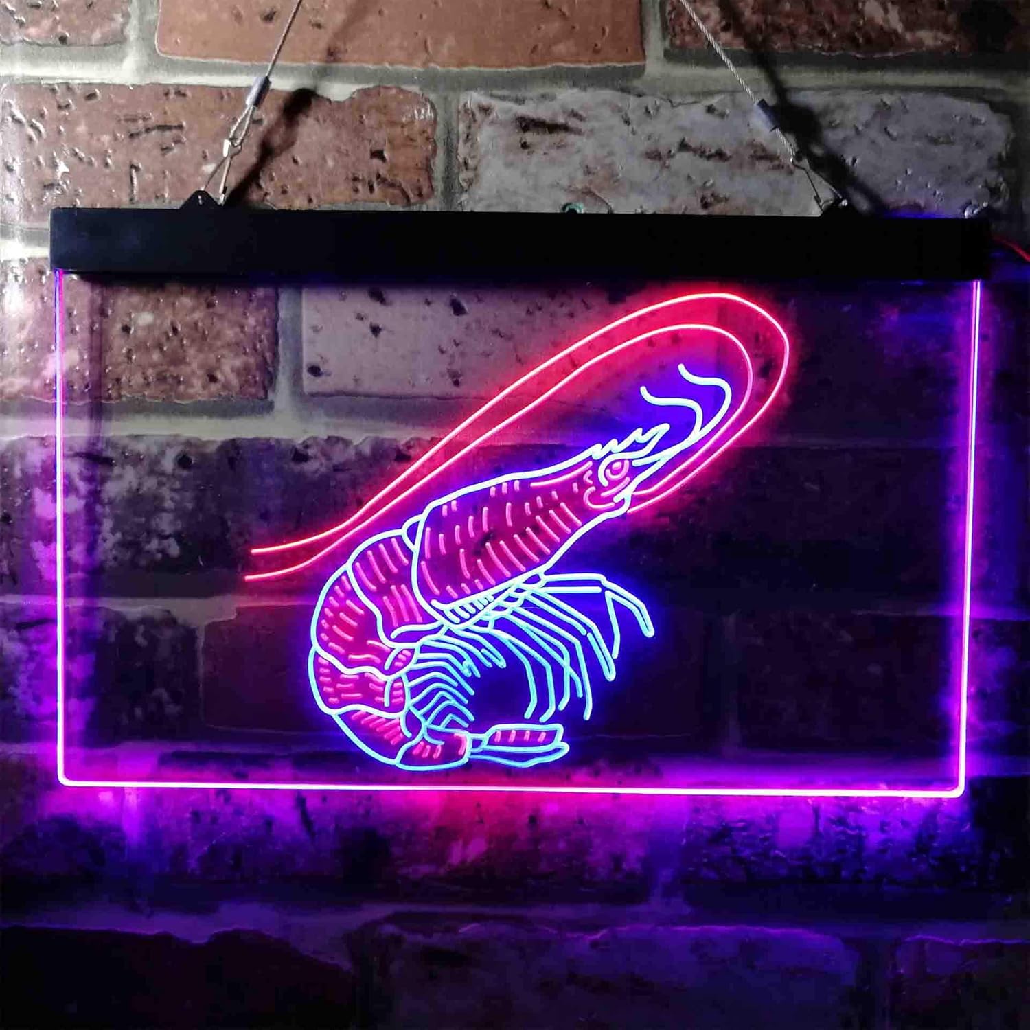ADVPRO Shrimp Seafood Ocean Display Dual Color LED Neon Sign Blue & Red 24 x 16 Inches st6s64-i3722-br