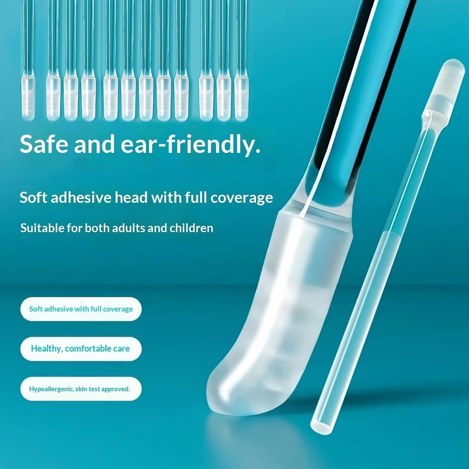 Sticky Ear Cleaning Stick for Adults, Reusable Sticky Ear Cleaner Picks, Gentle Soft Ear Care Cleaning Sticks, Reusable Soft, Portable Ear Pick with Dust Cover Packaging (4box)