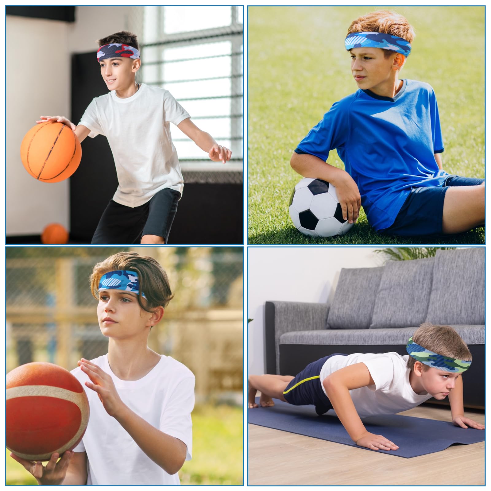 6 Diadeas Para Niños Y Niños, Bandas Atléticas Para Niños, Diadeas De