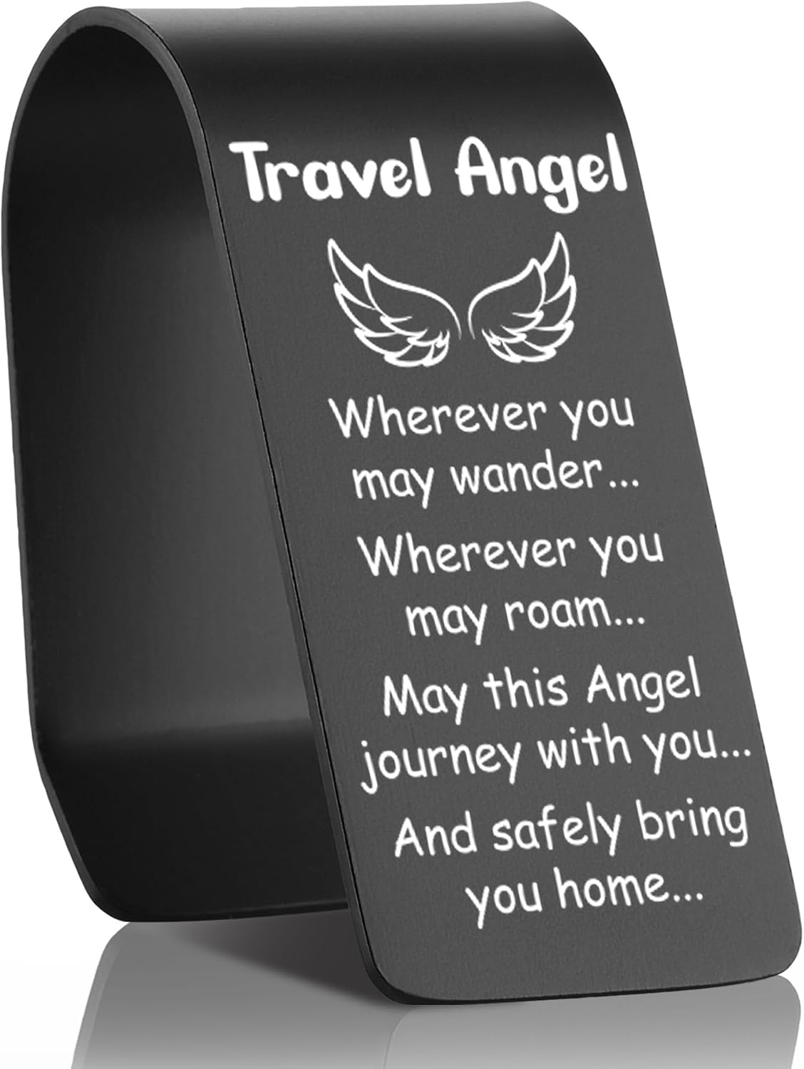 CINRLLA Travel Angel Car Visor Clip, Laser Engraved Inspirational Gift for Travelers, Angel Design Car Clip, Safe Travel Reminder, Religious Car Accessory, CVA762