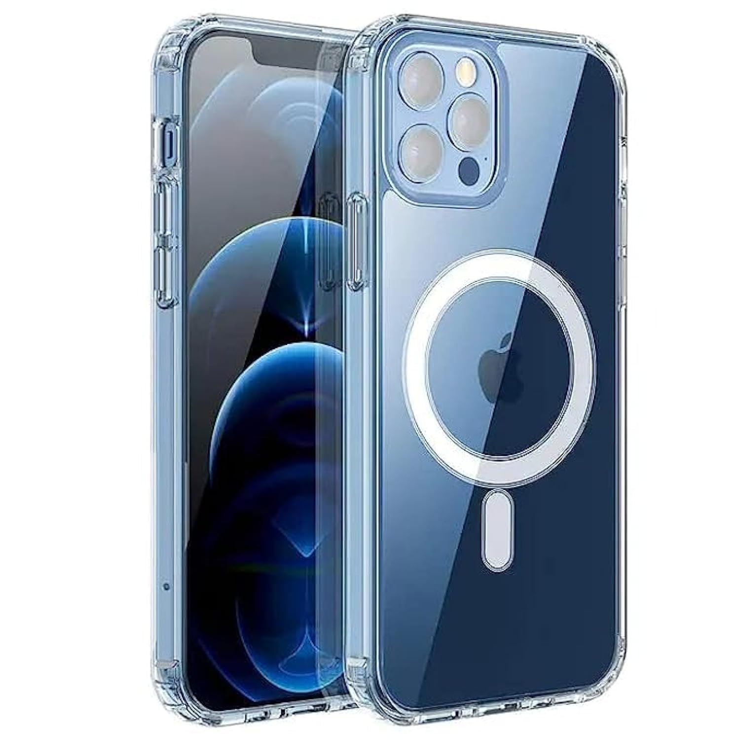 iPhone 12 Pro Max Clear Magnetic Cover | MagSafe Compatible | Hybrid Protective Crystal Clear Hard Back Case | Shockproof Silicone Frame | Slim Transparent Case for Apple iPhone 12 Pro Max