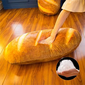 Suneast Funny 3D Simulation Bread Shape Pillow Soft Lumbar Back Cushion Plush Stuffed Toy Food Throw Pillow for Home Sofa Decor Gift - 60cm