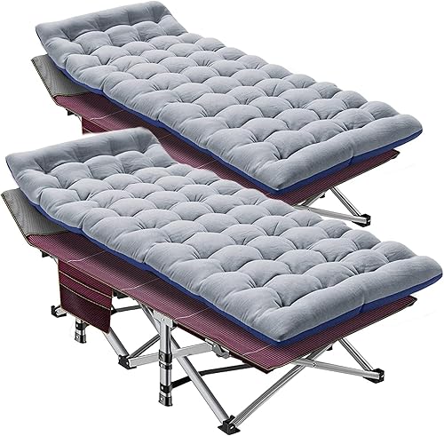 LILYPELLE Catre de campamento, catre plegable portátil para adultos, resistente al aire libre, con bolsa de transporte para campamento, senderismo,