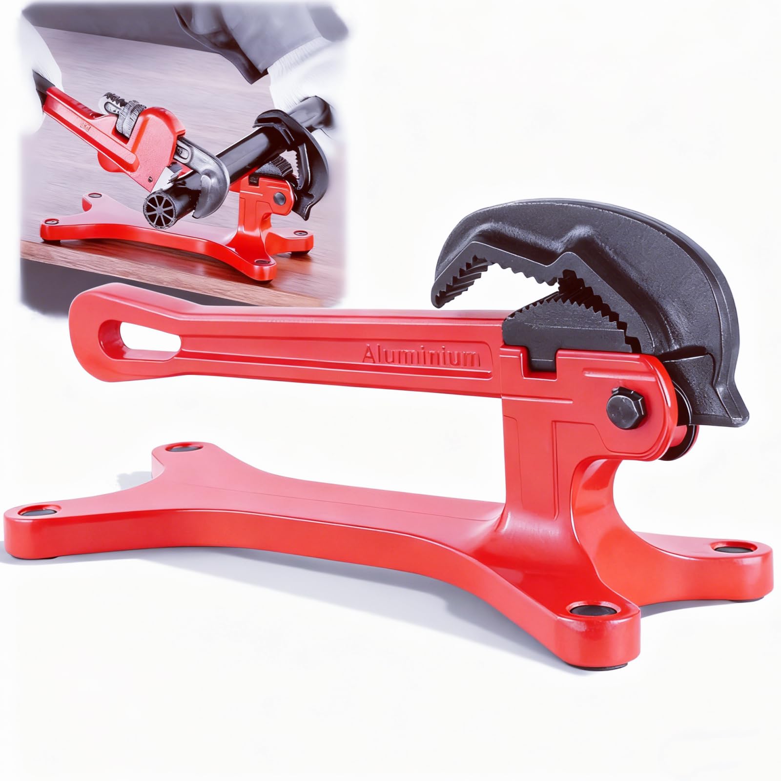 Qivine Workbench Screw, Portable Mechanic Workshop Tools for 0.3 to 3.8 cm Tubes, Mini Carpenter Jacks with Automatic Adjustment of Clamping Force (Red)