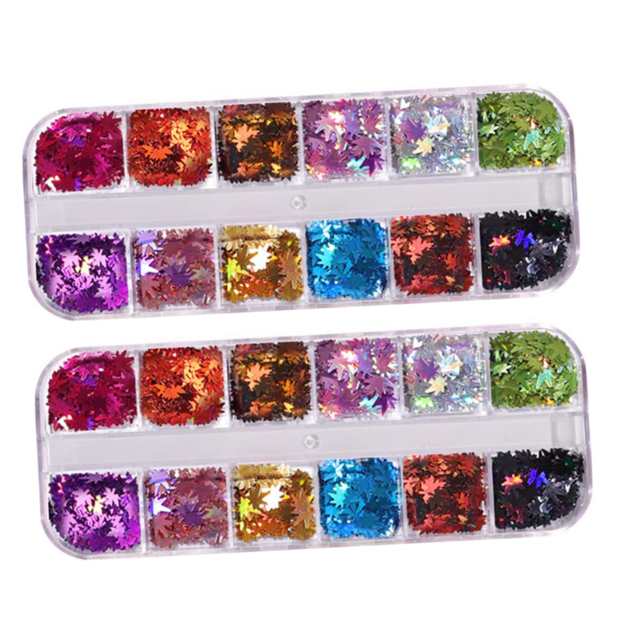 FOYTOKI Maple Leaves Nail Art Glitter Sequins Holographic Fall Decoration for Natural Artificial Nails for Crafting Projects and Nail Designs