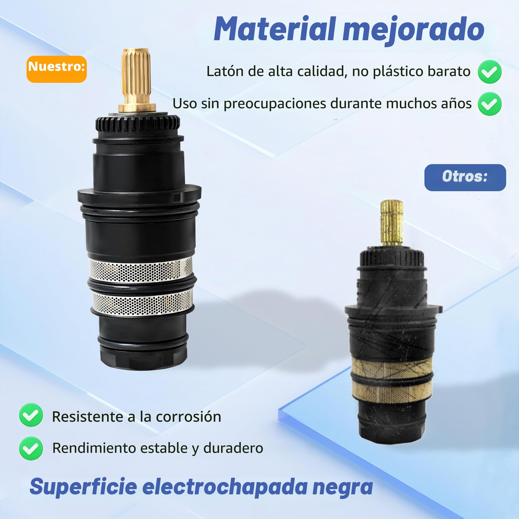 98282000 Unidad de Control de Temperatura – Con Eje de Latón, Revestimiento Galvanizado Avanzado – Compatible con 98282 T30