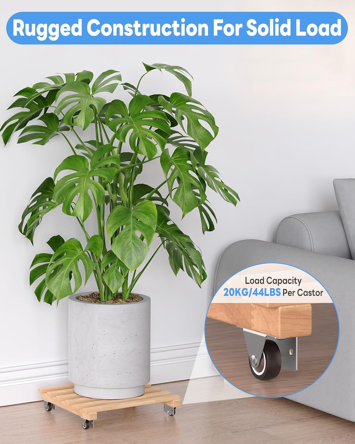 1.25-Inch Low Profile Casters Wheels Set of 8, Mini Side & Top Plate Mounted Caster Wheels, Rigid Silent Rubber Castor for Small Cabinet Furniture, Storage Box, Underbed Drawer (1.25inch, 8)