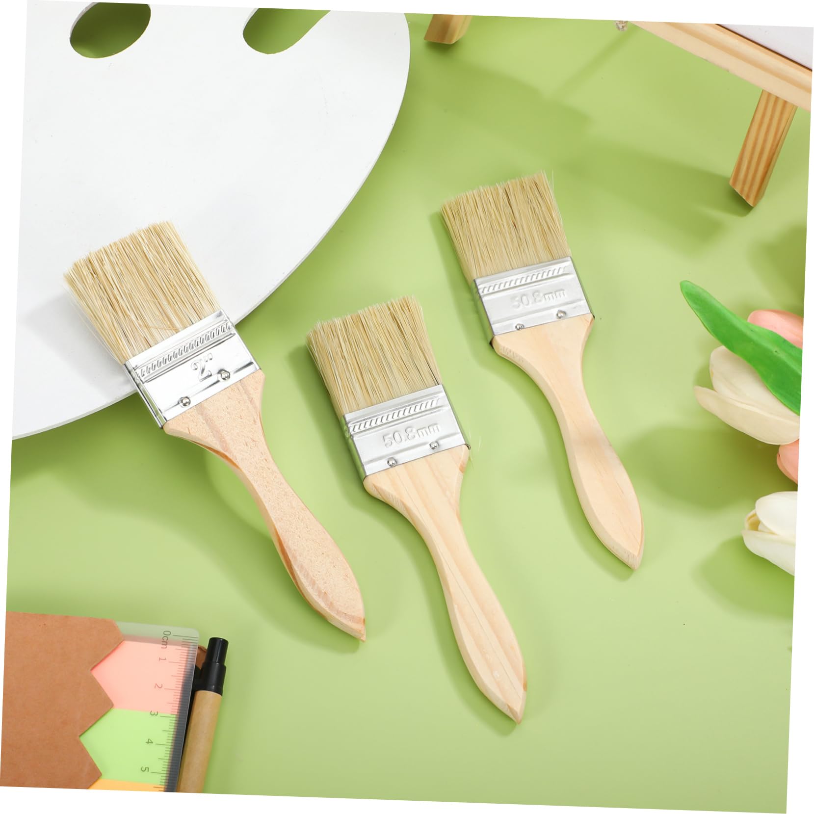 DOITOOL Pinselset aus Robustem Mischfilament 30 Stück mit Dickem Holzgriff Inklusive Kantenpinsel für Ölmalerei und Dekoration für Mal und Renovierungsarbeiten zu Hause