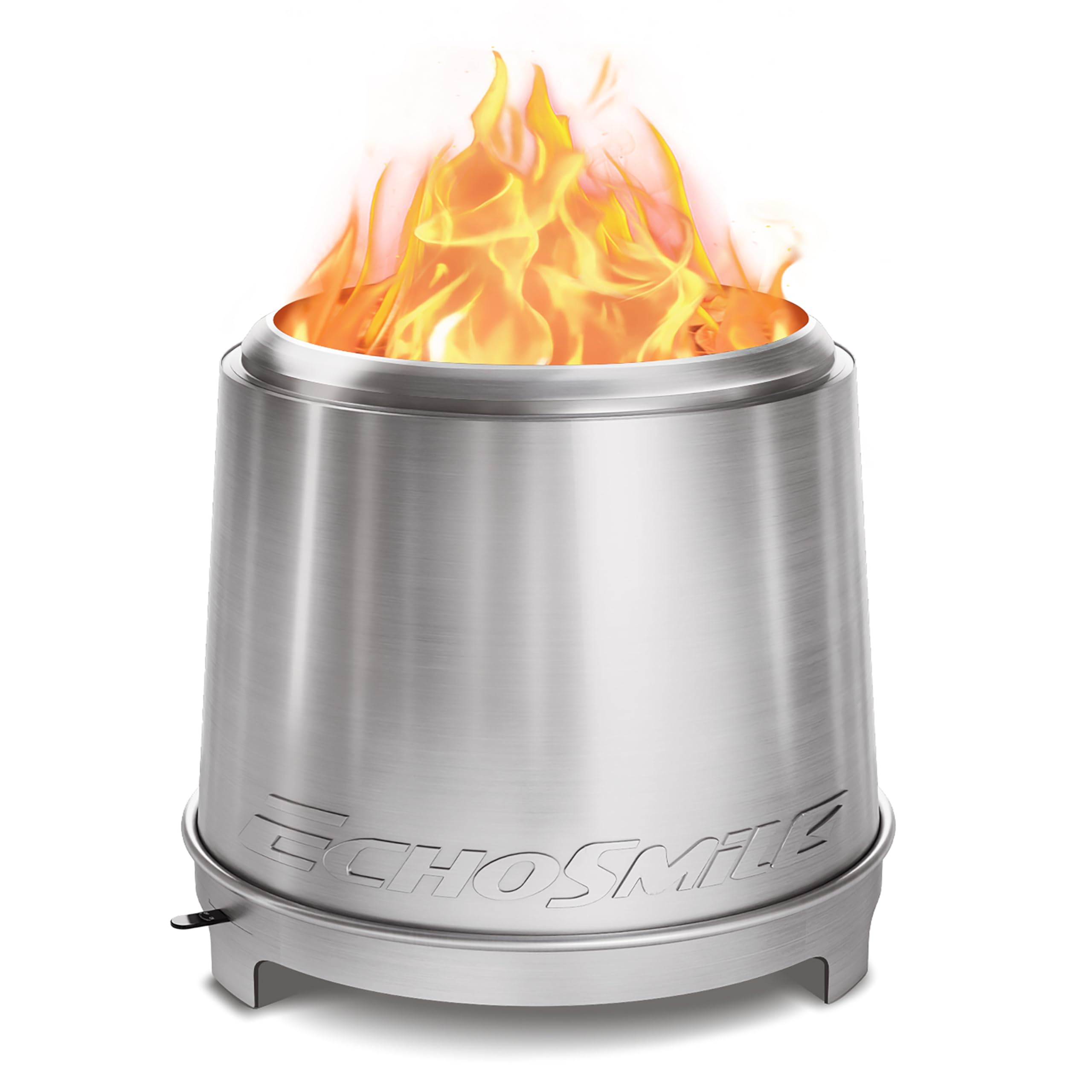 EchoSmile Rauchfreie Feuerschale mit Dreifach Verbrennung und Verstellbare Drosselklappe, Holzofen Edelstahl für Terrasse, Garten, Camping, Tragbare Feuerstelle Outdoor - ⌀ 46 cm