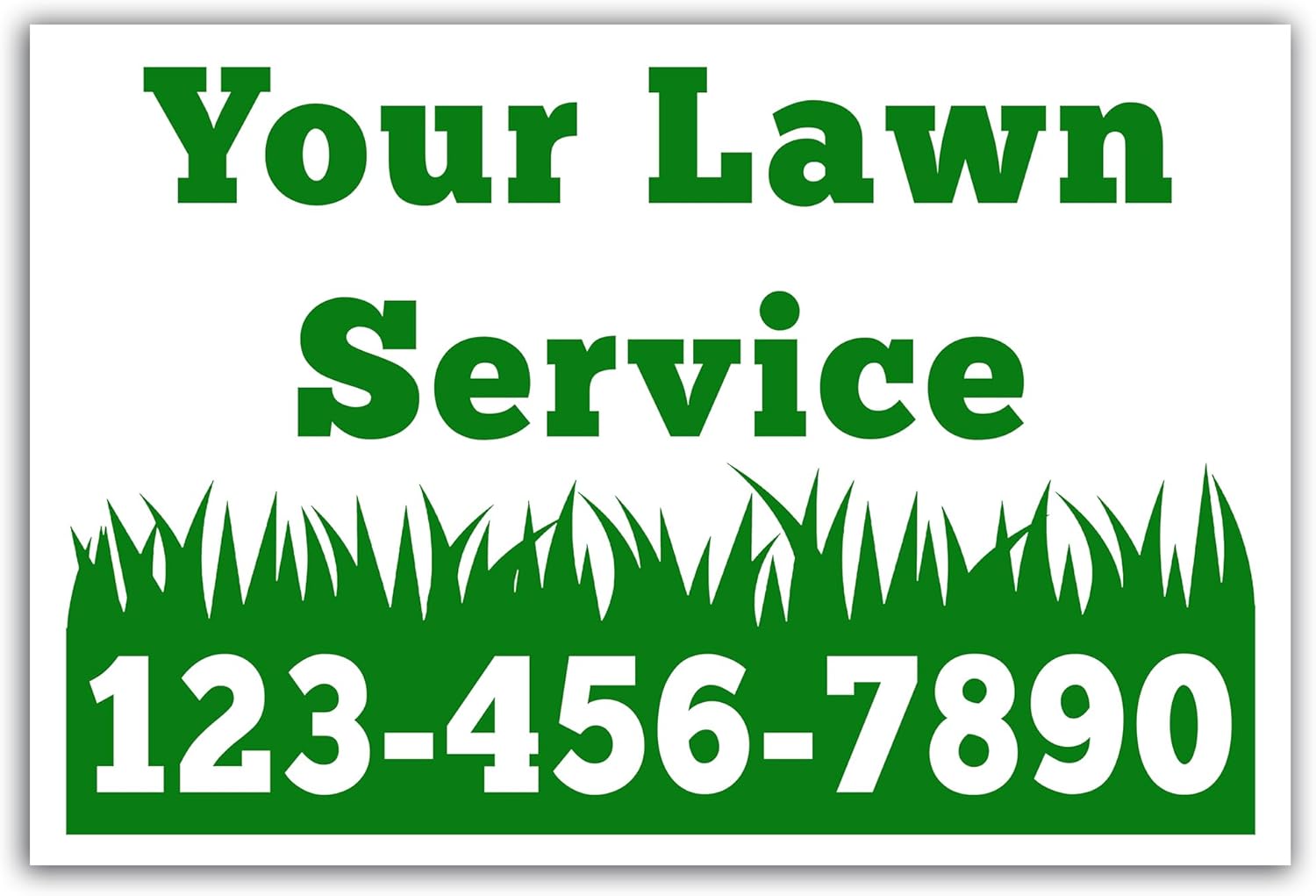 VIBE INK Custom Bulk Lawn Service Yard Signs 18"x12" - Single Sided Print - Customize to Add Your Name & Number! Glossy, UV-Ink for Durability, Business Marketing (100)