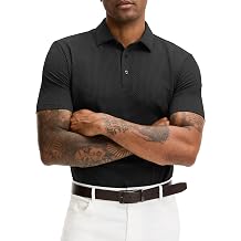 JEMLDL Mens Jacquard Polo Shirt Moisture Wicking Quick-Dry Short Sleeve Performance Dry Fit Golf Polo Shirt