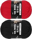 MECCANIXITY 2PCS Crocheting Yarn,Dark Green 3 Ply wool Yarn 200g Sport Weight Yarns Bulk Soft and Fluffy Yarns for Knitting DIY Crochet Handicraft Blankets Hat Sweater Gift,220 Yards