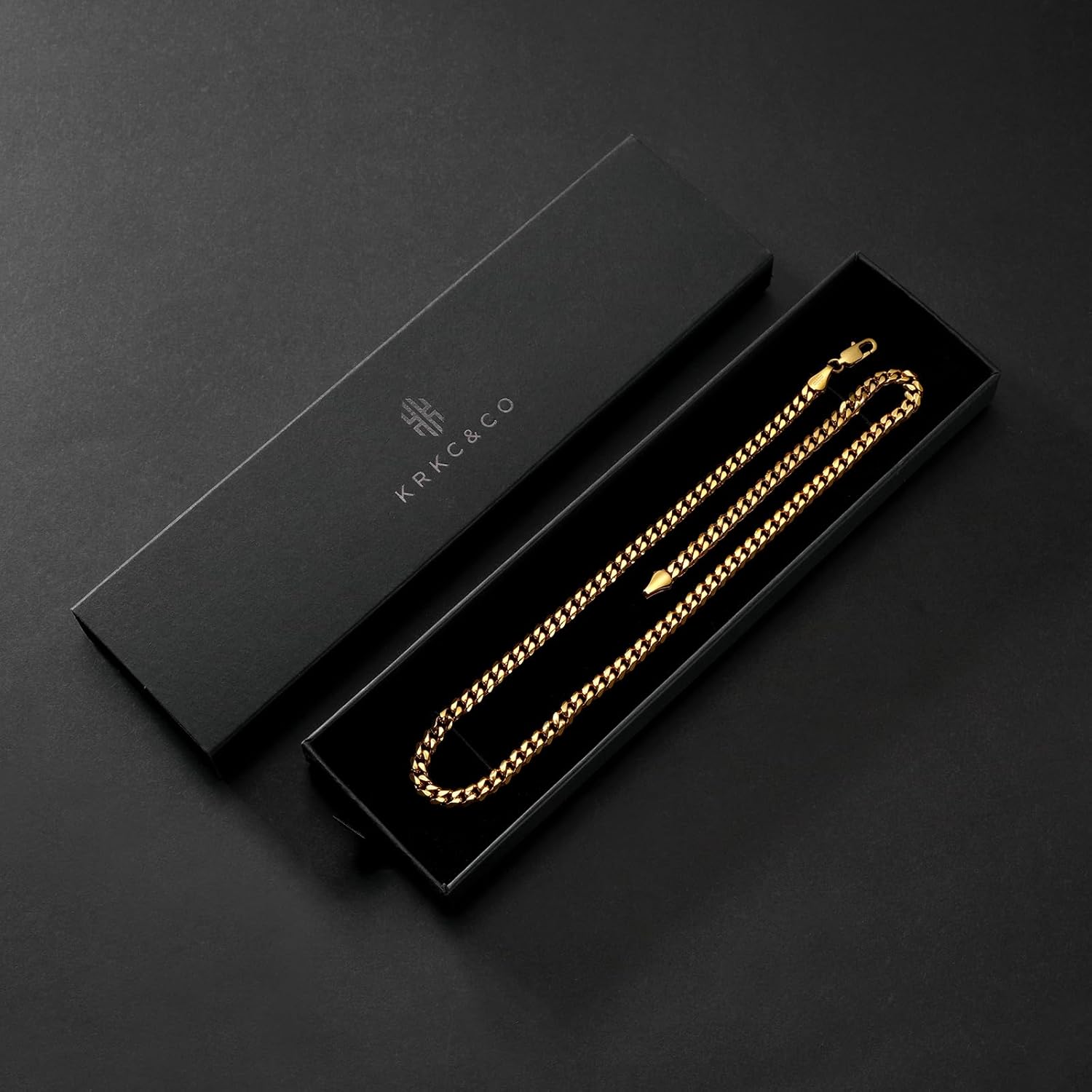 KRKC&CO Silver Cuban Link Chain for Men, Gift for Him Husband Dad, 925 Sterling / 24K Gold Plated and 316l Stainless Steel Base, 3/5mm Miami Necklace Jewelrys, Cadena de Plata - Image 6