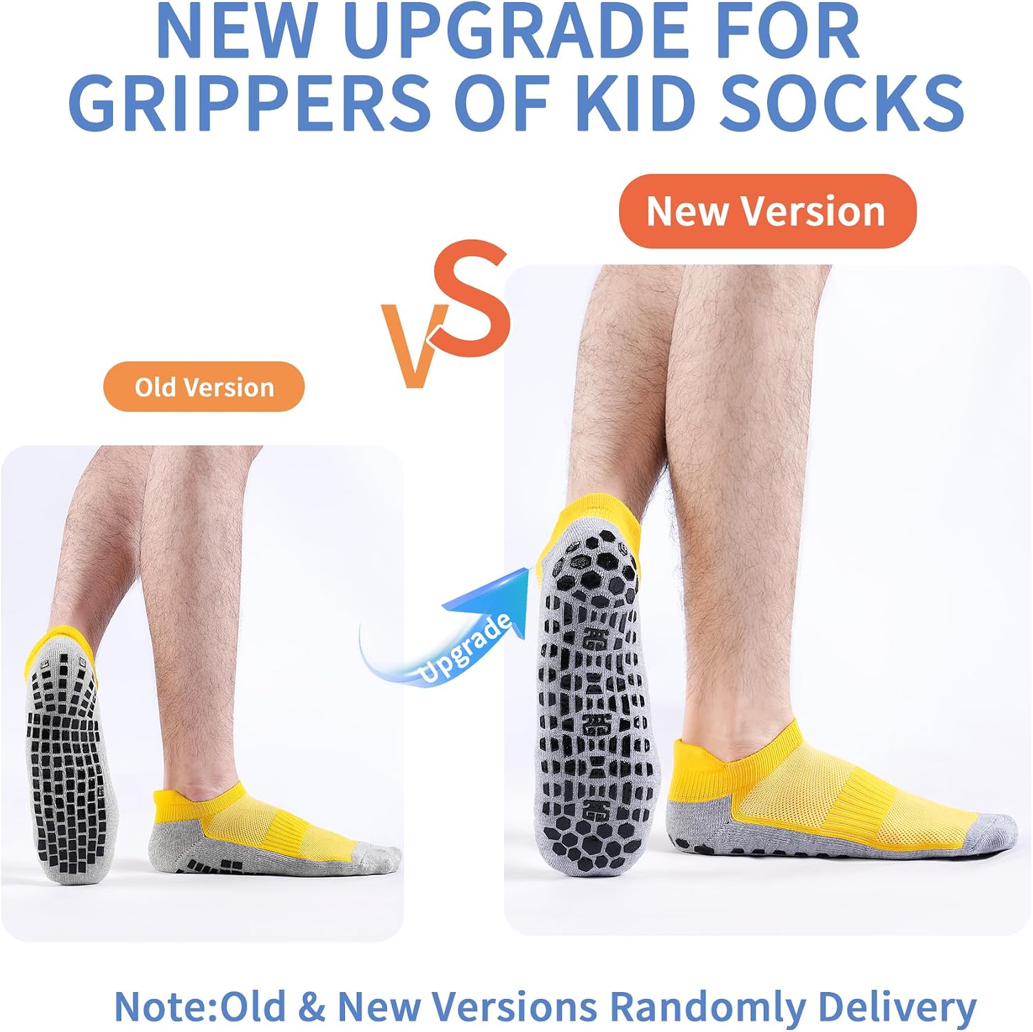 SkiBeaut Grippy Socks Men 3 Pairs Non Slip Cushioned Socks for Yoga Pilates