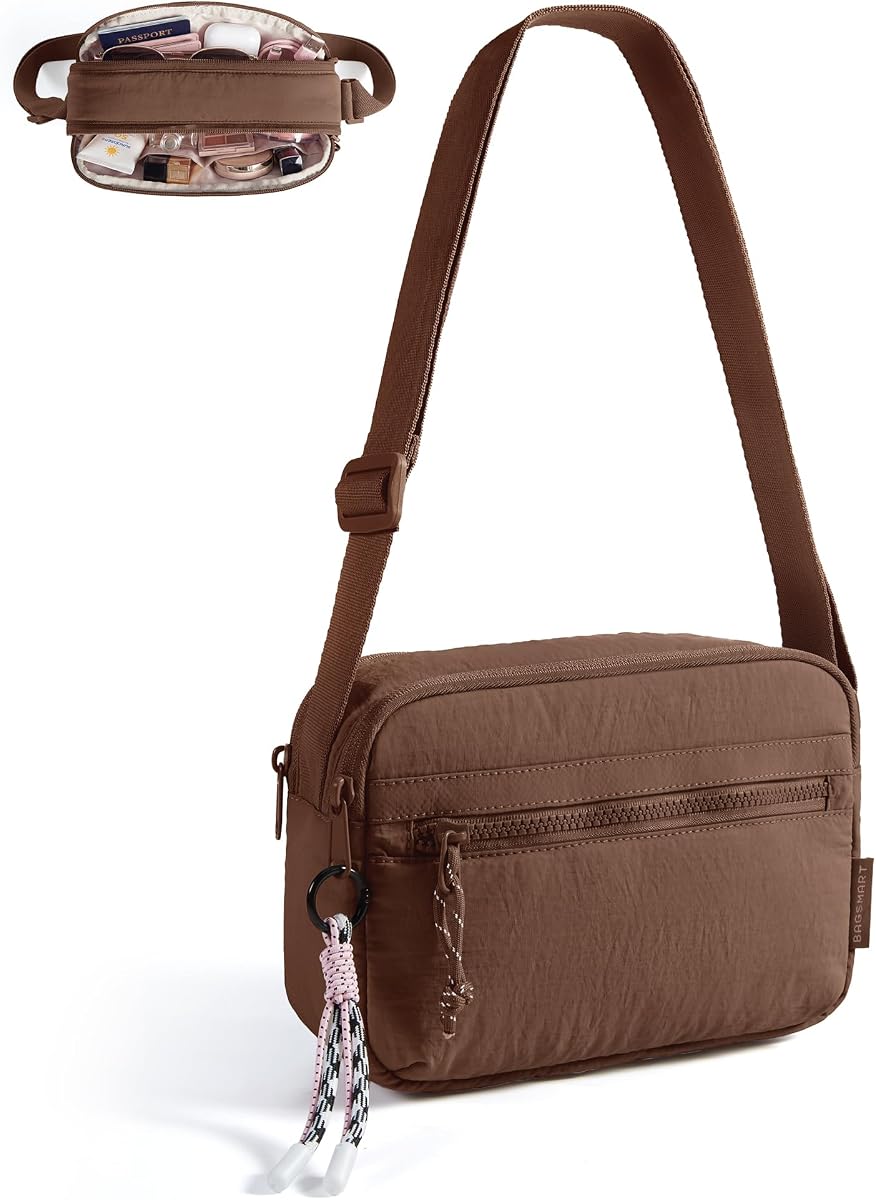 BAGSMART Bolso cruzado, pequeño bolso bandolera para mujer, bolso de viaje, bolso de hombro casual