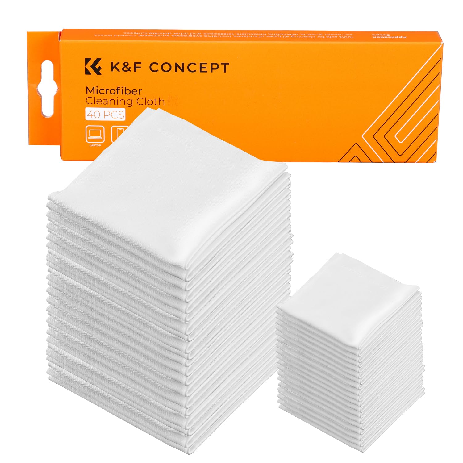 K&F CONCEPT 10 Pack Microfiber Cleaning Cloths，Washable Reusable 6x6in Vacuum Wrapped Lint Free Glasses Cloth for Glasses, Lens, Screens & More