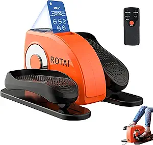 Under Desk Elliptical Machine for Seniors Rehab Electric Seated Leg Foot Pedal Exerciser Bike, Portable Trainer for Home & Office with Remote and LCD Monitor