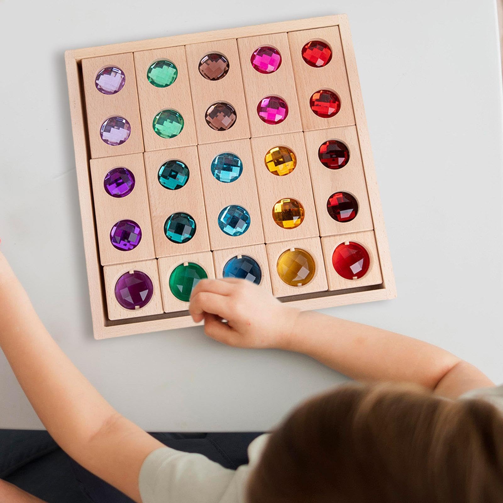 Juego de Bloques de Construcción, Juego de Apilamiento, Cubos de Aprendizaje, Acrílico, Madera, Bloques Transparentes para La Educación, Estilo D