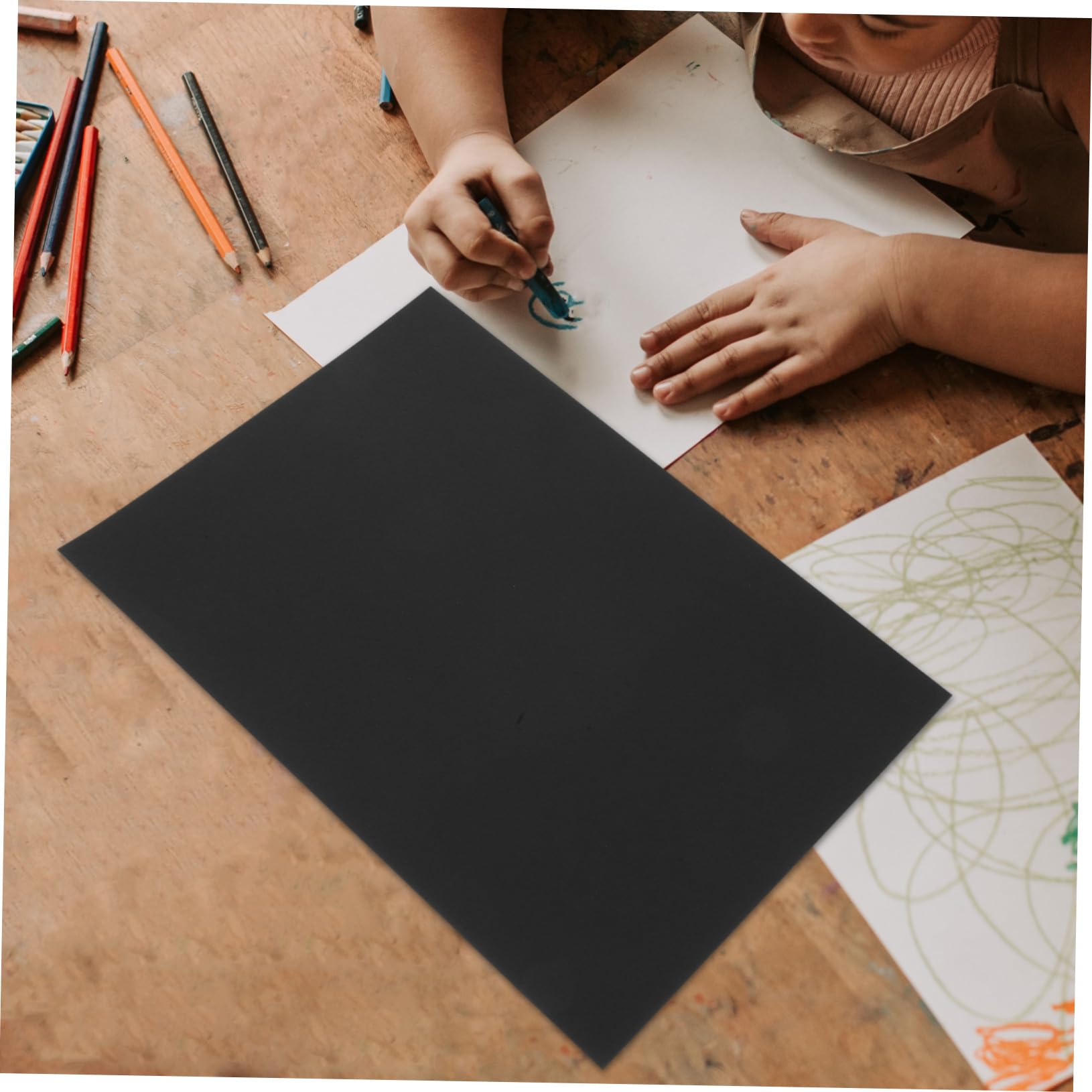 50 Stück Schwarzer Karton M² Starkes Bastelpapier für DIY Kartenherstellung Scrapbooking Robust und Druckerfreundlich mit Weißer Kompatibel