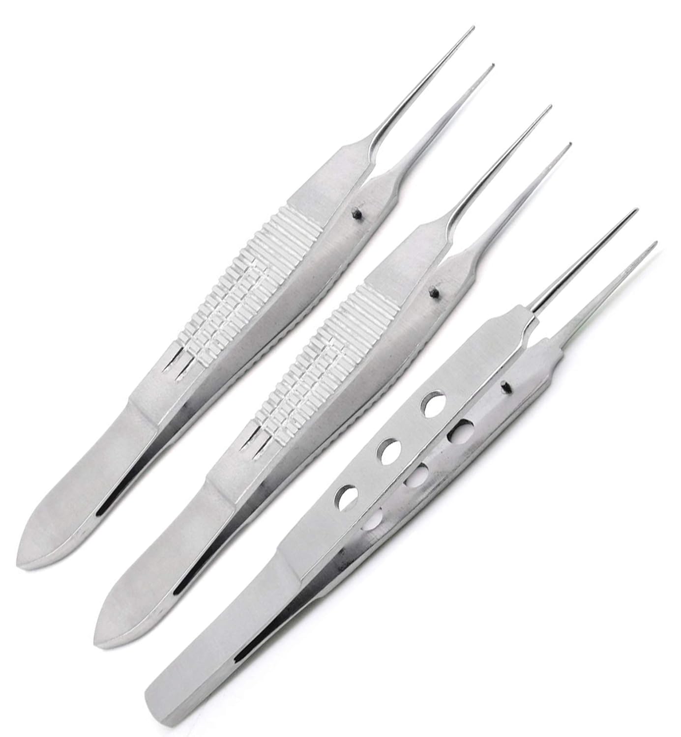 3 Pcs Castroviejo McPherson Tying Straight Forceps 4" Suture Tying Surgical Instruments