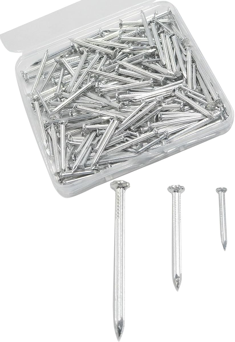 Mixed Cement Steel Nails, 200 Pcs Mixed High Strength Carbon Steel Nails for Wood, Cement, Drywall and Pine (200)
