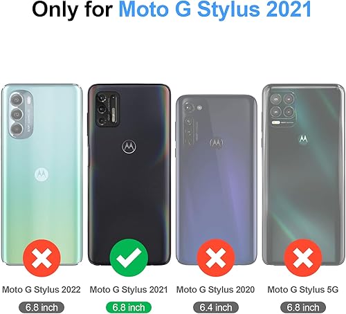 Miniatura 2 de Antsturdy Funda compatible con Motorola Moto G Stylus 2021 con tarjetero para mujeres y hombres, funda para teléfono con bloqueo RFID, de piel