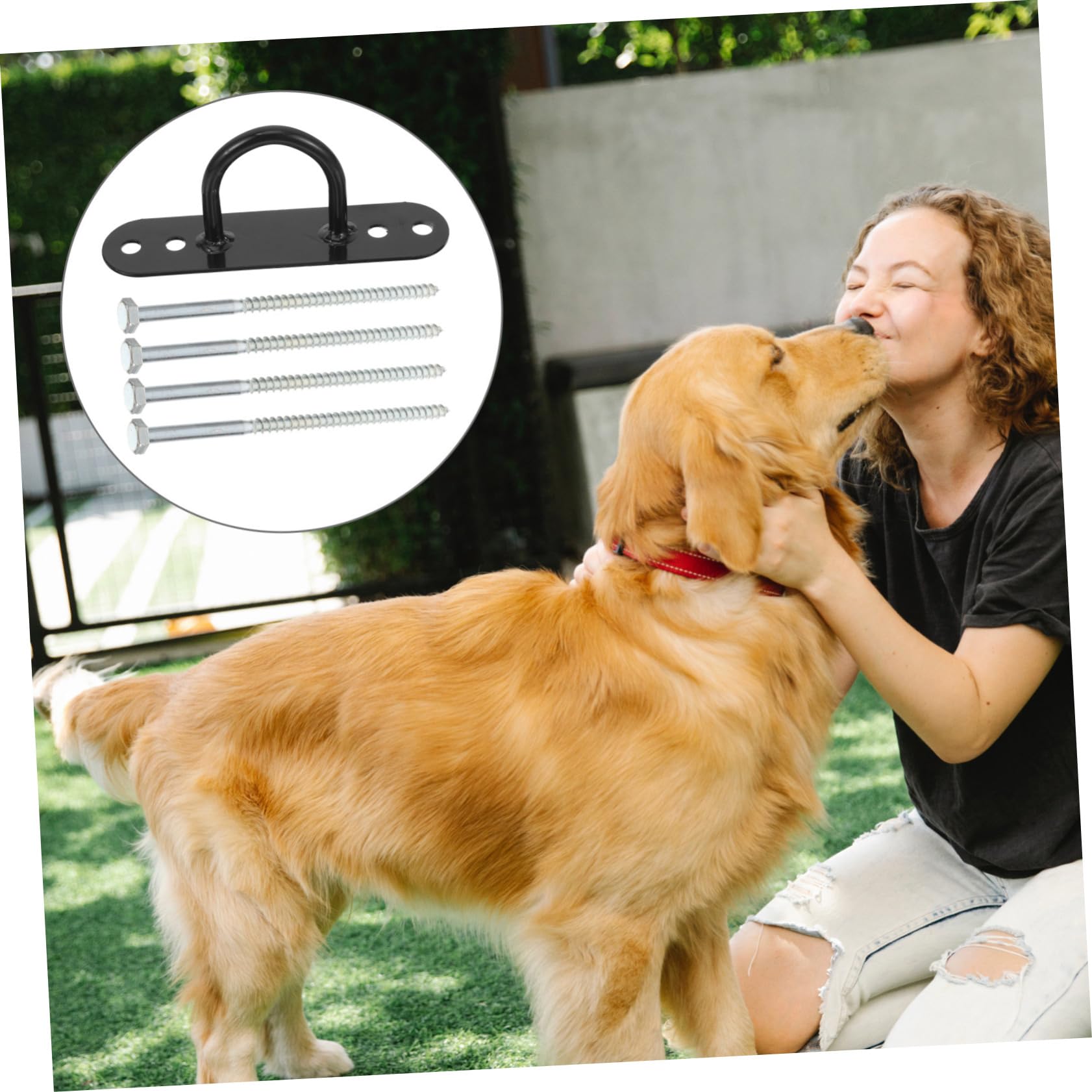SUPVOX Picchetto Fissaggio Cane all’Aperto in Acciaio al Carbonio Nero | Cani Grandi, Uso in Giardino, Resistente alla Pioggia, Adatto anche Tenda e Barbecue