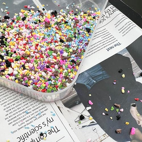 Miniatura 6 de Rebanadas de arcilla polimérica triturada de 3.53 onzas  Gránulos irregulares de resina para arte de uñas, manualidades de carcasa de teléfono para