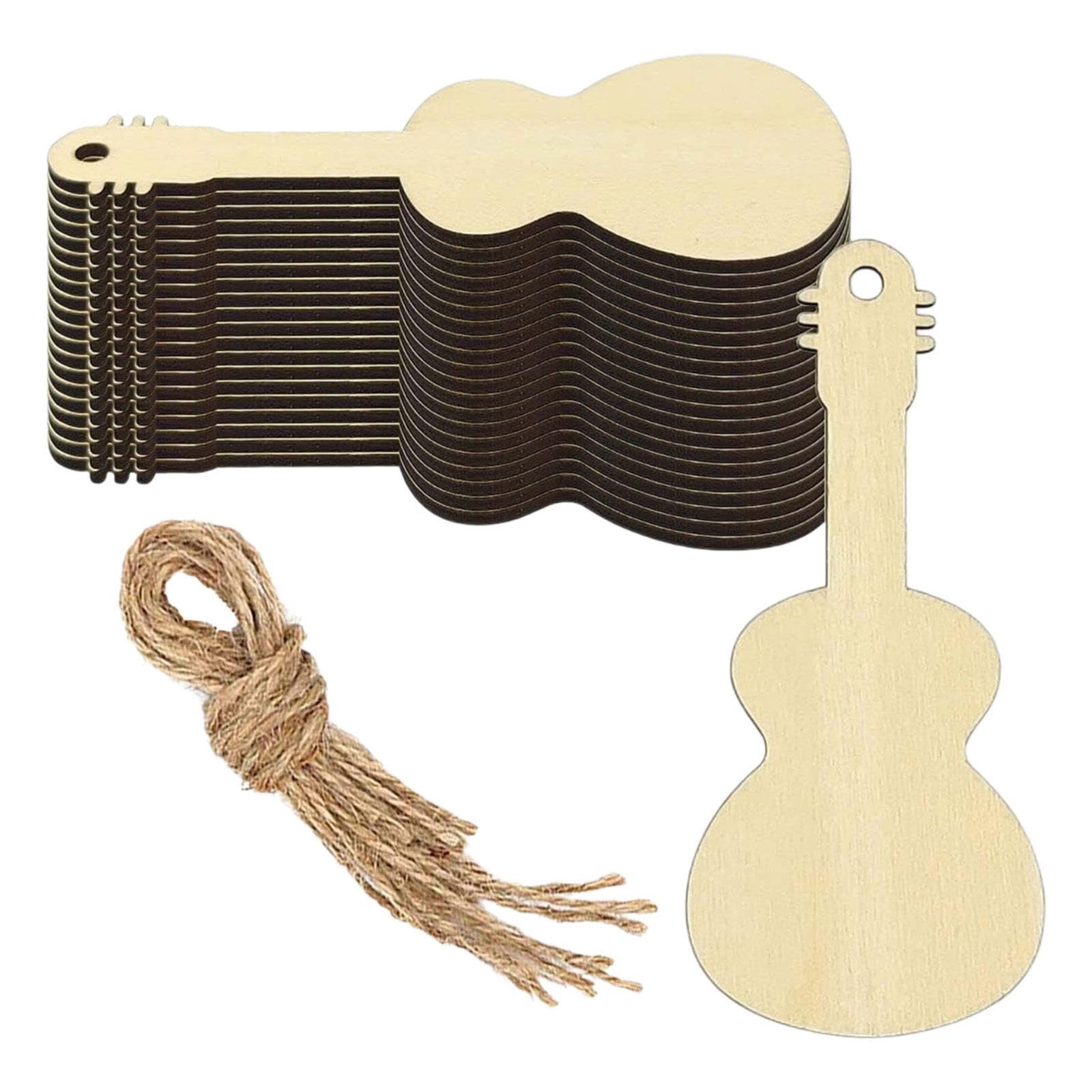 30 Pieces Wooden Guitar Cutouts Ornaments for DIY Craft Writing Scrapbooking-image-23