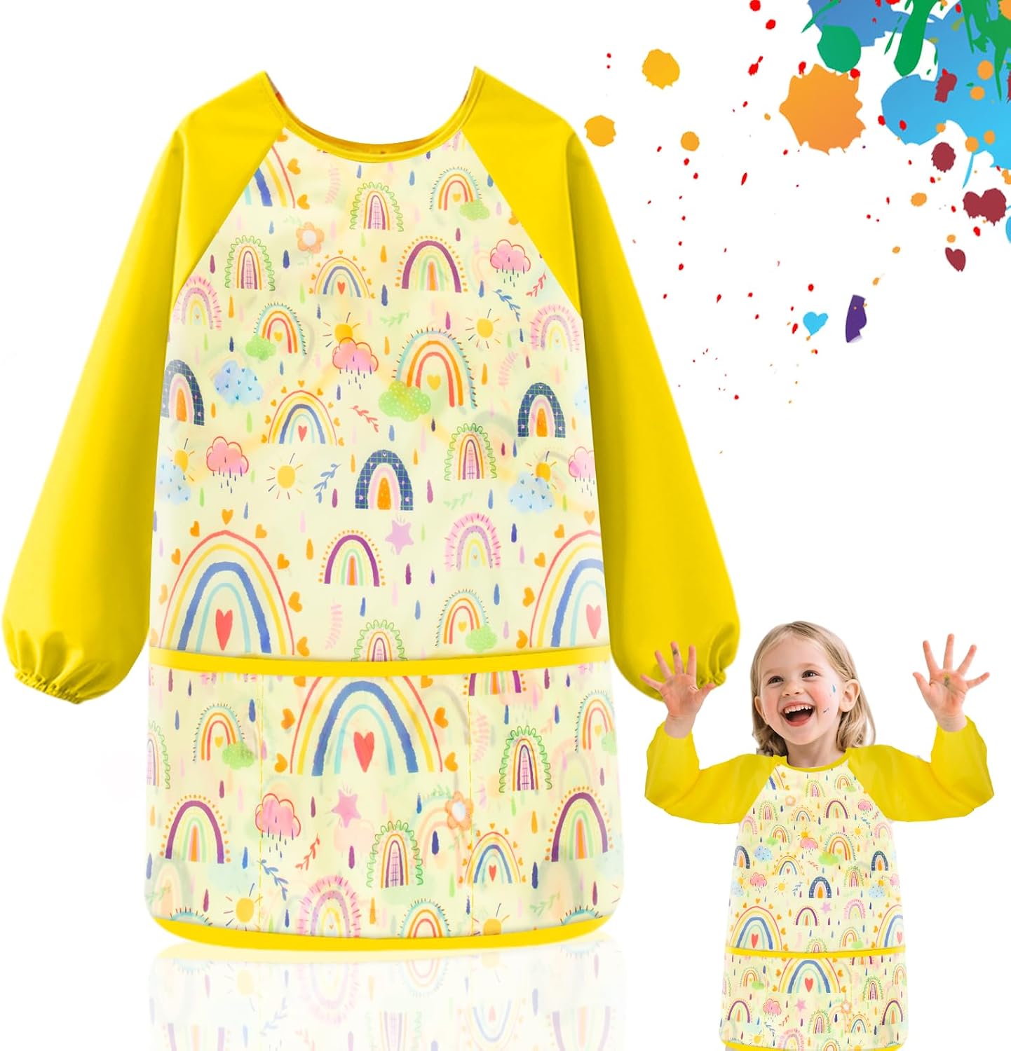 Wasserdichte Malschürze Für Kinder – Langarm, Einstellbar, Mit Tasche – Für 6-10 Jahre – Ideal Für Kunst & Basteln Wasserdichte Malschürze Für Kinder – Langarm, Einstellbar, Mit Tasche – Für 6-10 Jahre – Ideal Für Kunst & Basteln