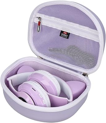 FBLFOBELI Hard Case for iClever/for ONITOO/for TCJJ/for LOBKIN/for KERHAND/for IFECCO Cat Ear Kids Bluetooth Headphones Purple, Case Only