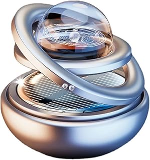 Car Solar air freshener, rotatable air Purifier Aromatherapy, Diffuser. Car Decoration Accessories for car and Home Interior Fragrance (Silver)