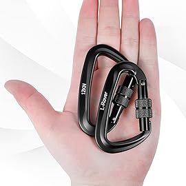 3 Heavy Duty Carabiner Clips 12kN (2697 lbs)-Lightweight Locking Carabiners for Securing PetsCamping, Hiking, HammockOutdoor and Gym etc, Keychains& Utility