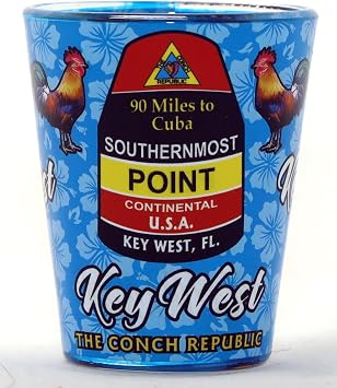 Key West Florida Buoy Roosters In-and-Out Shot Glass