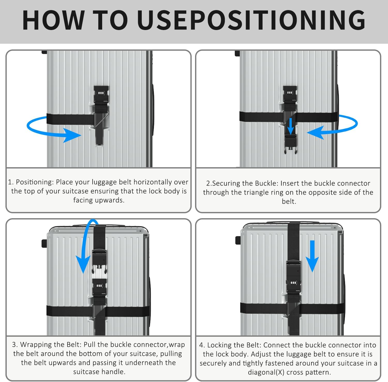 OTIC Luggage Strap, Global Trackable Anti‑Lost with Combination Lock