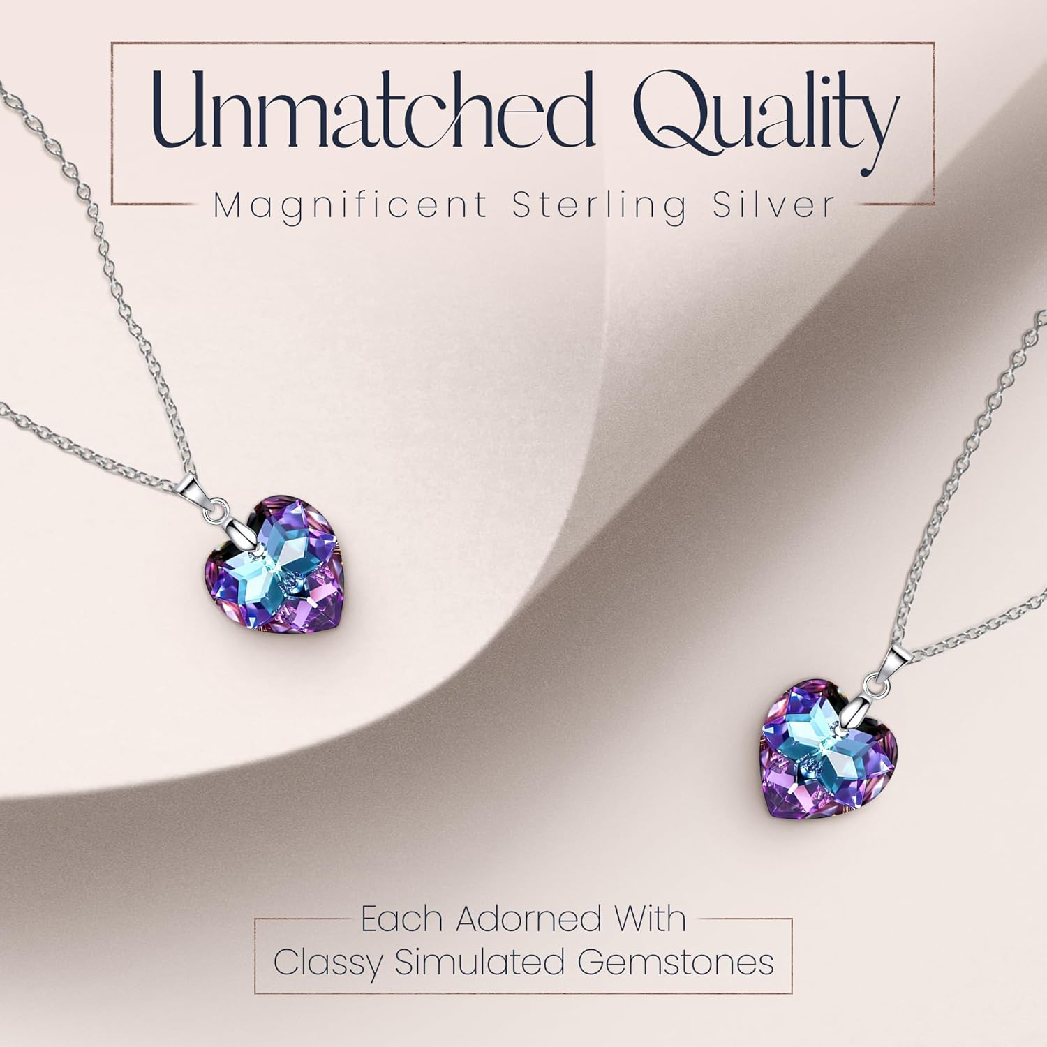 Crystalline Azuria Pendant Necklace For Women Heart Necklaces For Women With Crystals Sterling Silver Women's Jewelry 18 inches - Image 5